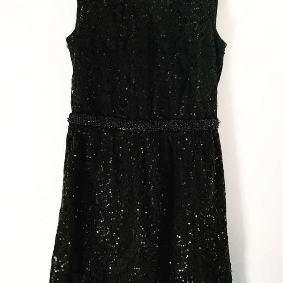 NWT! Black lace & sequin mini dress - Picture 1 of 1